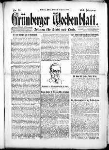 Grünberger Wochenblatt: Zeitung für Stadt und Land, Nr. 23. (28. Januar 1925)