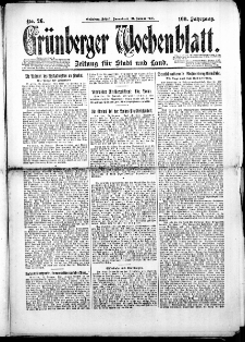 Grünberger Wochenblatt: Zeitung für Stadt und Land, Nr. 26. (31. Januar 1925)