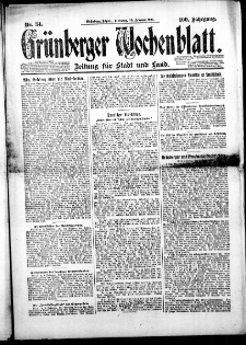 Grünberger Wochenblatt: Zeitung für Stadt und Land, Nr. 34. (10. Februar 1925)