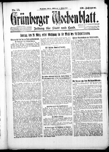 Grünberger Wochenblatt: Zeitung für Stadt und Land, Nr. 53. (4. März 1925)