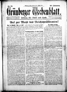 Grünberger Wochenblatt: Zeitung für Stadt und Land, Nr. 56. (7. März 1925)