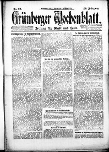 Grünberger Wochenblatt: Zeitung für Stadt und Land, Nr. 60. (12. März 1925)