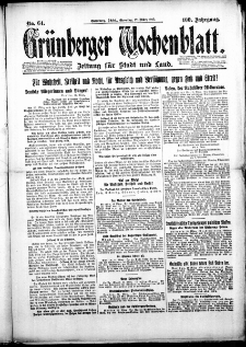 Grünberger Wochenblatt: Zeitung für Stadt und Land, Nr. 64. (17. März 1925)