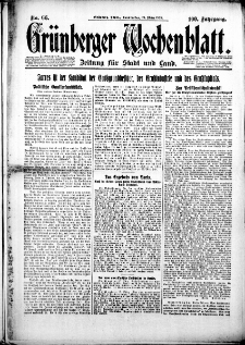 Grünberger Wochenblatt: Zeitung für Stadt und Land, Nr. 66. (19. März 1925)