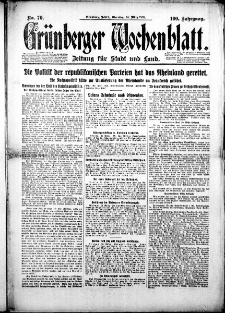 Grünberger Wochenblatt: Zeitung für Stadt und Land, Nr. 70. (24. März 1925)