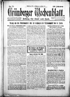 Grünberger Wochenblatt: Zeitung für Stadt und Land, Nr. 71. (25. März 1925)