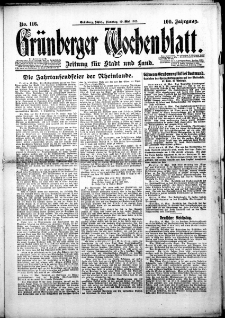 Grünberger Wochenblatt: Zeitung für Stadt und Land, Nr. 116. (19. Mai 1925)