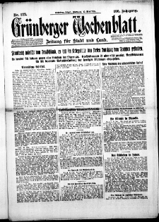 Grünberger Wochenblatt: Zeitung für Stadt und Land, Nr. 122. (27. Mai 1925)