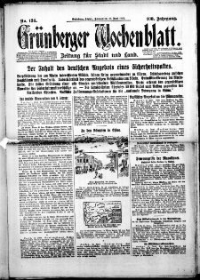Grünberger Wochenblatt: Zeitung für Stadt und Land, Nr. 136. (13. Juni 1925)
