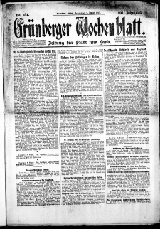 Grünberger Wochenblatt: Zeitung für Stadt und Land, Nr. 185. (9. Agust 1925)