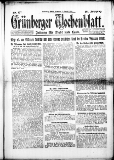 Grünberger Wochenblatt: Zeitung für Stadt und Land, Nr. 197. (23. Agust 1925)