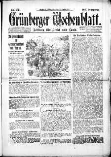 Grünberger Wochenblatt: Zeitung für Stadt und Land, Nr. 198. (25. Agust 1925)