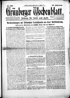 Grünberger Wochenblatt: Zeitung für Stadt und Land, Nr. 200. (27. Agust 1925)