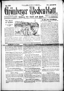 Grünberger Wochenblatt: Zeitung für Stadt und Land, Nr. 202. (29. Agust 1925)