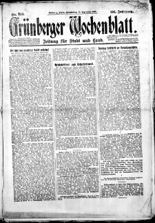 Grünberger Wochenblatt: Zeitung für Stadt und Land, Nr. 212. (10. September 1925)