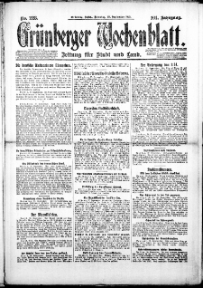 Grünberger Wochenblatt: Zeitung für Stadt und Land, Nr. 228. (29. September 1925)