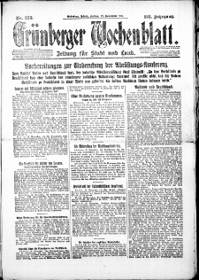 Grünberger Wochenblatt: Zeitung für Stadt und Land, Nr. 278. (27. November 1925)