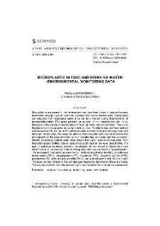 Microplastic in Food and Drinking Water - Environmental Monitoring Data