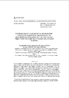 Contribution of a Geographic Information System to Assess the Vulnerability to Groundwater Pollution of the Free Water Table from the Oued Souf Region (South-East Algeria)