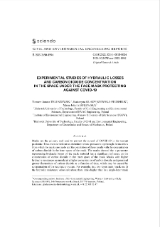 Experimental Studies of Hydraulic Losses and Carbon Dioxide Concentration in The Space Under The Face Mask Protecting Against Covid-19