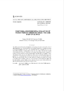 Functional-Environmental Evaluation of Pocket Parks in Urbanized Areas - The Case Study of Gliwice