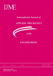 International Journal of Applied Mechanics and Engineering (IJAME), volume 23, number 1 (2018) - Contents