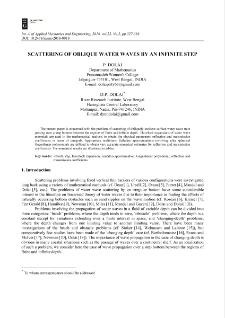 Scattering of oblique water waves by an infinite step