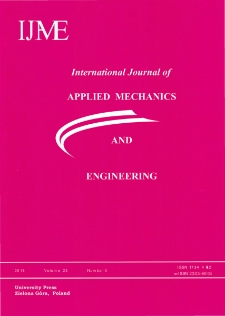 International Journal of Applied Mechanics and Engineering (IJAME), volume 23, number 3 (2018) - Contents
