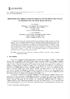 Response of corrugated interface on incident qSV-wave in monoclinic elastic half-spaces