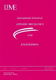 International Journal of Applied Mechanics and Engineering (IJAME), volume 23, number 4 (2018) - spis treści