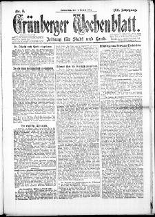 Grünberger Wochenblatt: Zeitung für Stadt und Land, No. 8. (17. Januar 1924)