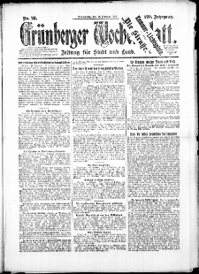 Grünberger Wochenblatt: Zeitung für Stadt und Land, No. 23. (21. Februar 1924)