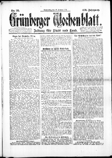 Grünberger Wochenblatt: Zeitung für Stadt und Land, No. 26. (28. Februar 1924)