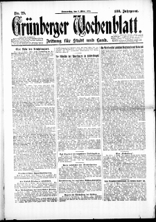 Grünberger Wochenblatt: Zeitung für Stadt und Land, No. 29. (6. März 1924)