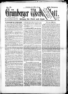 Grünberger Wochenblatt: Zeitung für Stadt und Land, No. 32. (13. März 1924)