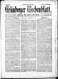 Grünberger Wochenblatt: Zeitung für Stadt und Land, No. 36. (20. März 1924)
