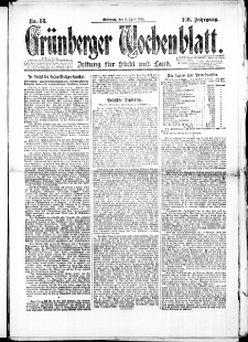 Grünberger Wochenblatt: Zeitung für Stadt und Land, No. 53. (9. April 1924)