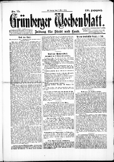 Grünberger Wochenblatt: Zeitung für Stadt und Land, No. 75. (7. Mai 1924)