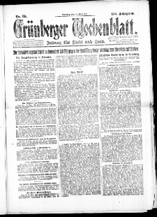 Grünberger Wochenblatt: Zeitung für Stadt und Land, No. 86. (20. Mai 1924)