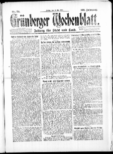Grünberger Wochenblatt: Zeitung für Stadt und Land, No. 89. (23. Mai 1924)