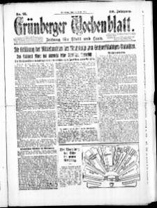 Grünberger Wochenblatt: Zeitung für Stadt und Land, No. 93. (28. Mai 1924)