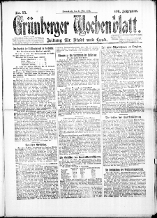 Grünberger Wochenblatt: Zeitung für Stadt und Land, No. 95. (31. Mai 1924)
