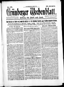 Grünberger Wochenblatt: Zeitung für Stadt und Land, No. 106. (14. Juni 1924)