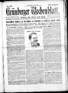 Grünberger Wochenblatt: Zeitung für Stadt und Land, No. 107. (15. Juni 1924)