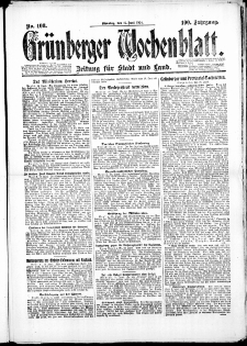 Grünberger Wochenblatt: Zeitung für Stadt und Land, No. 108. (17. Juni 1924)