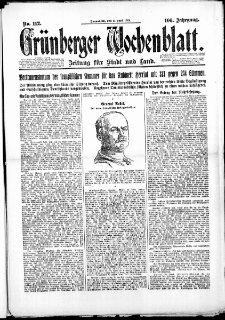 Grünberger Wochenblatt: Zeitung für Stadt und Land, No. 112. (21. Juni 1924)