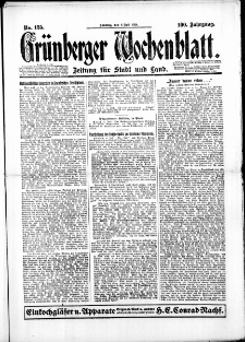Grünberger Wochenblatt: Zeitung für Stadt und Land, No. 125. (6. Juli 1924)