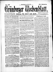 Grünberger Wochenblatt: Zeitung für Stadt und Land, No. 128. (10. Juli 1924)