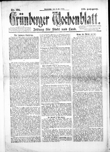 Grünberger Wochenblatt: Zeitung für Stadt und Land, No. 136. (19. Juli 1924)