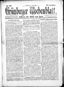 Grünberger Wochenblatt: Zeitung für Stadt und Land, No. 138. (22. Juli 1924)